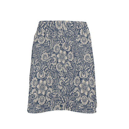 Elegant Floral Print Pattern 17" Golf & Pickleball Skort with Pockets