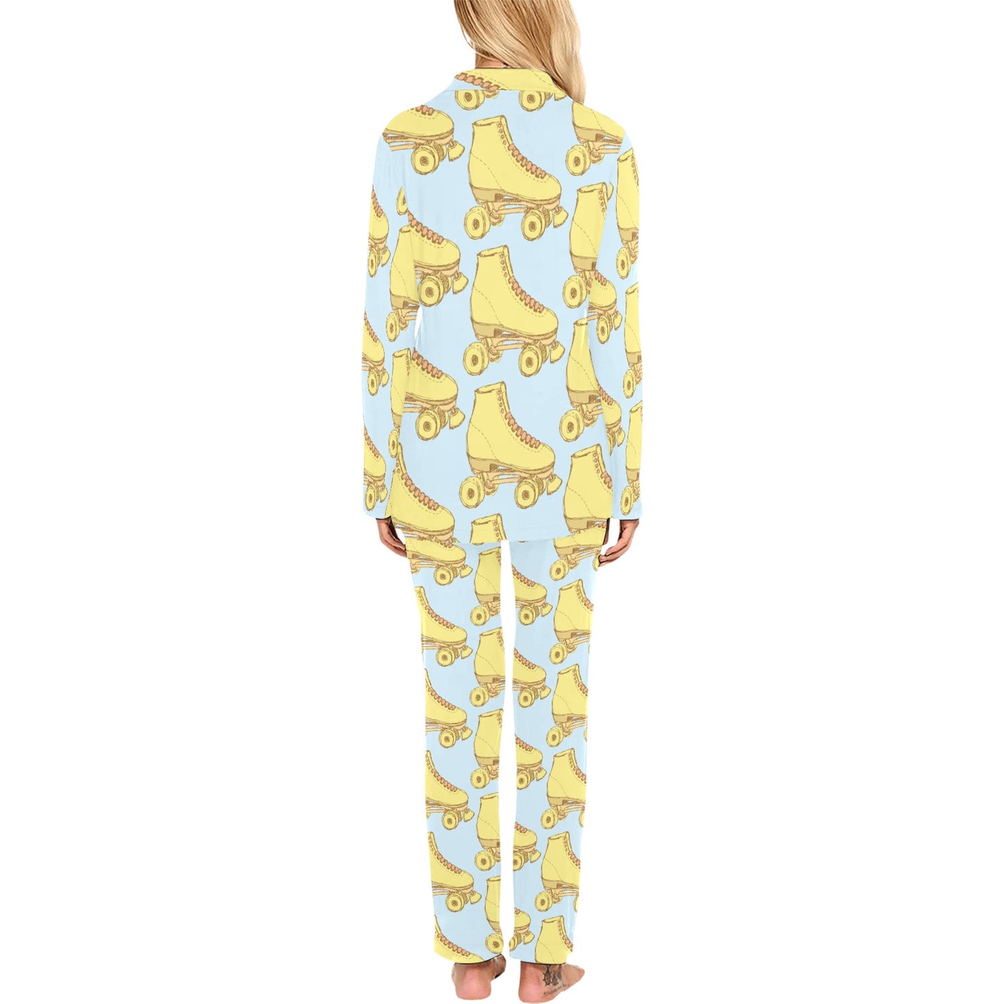 Roller skate Pattern Print Design A03 Women's Long Pajama Set