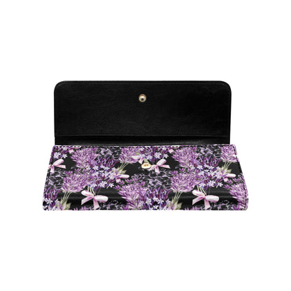 Lavender Pattern Print Design LV06 Women's Trifold Wallet