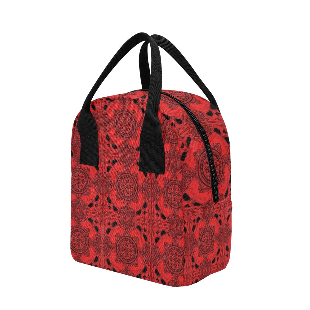 Bandana Red Print Design LKS304 Insulated Lunch Bag