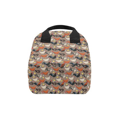 Chicken Evolution Pattern Insulated Lunch Bag