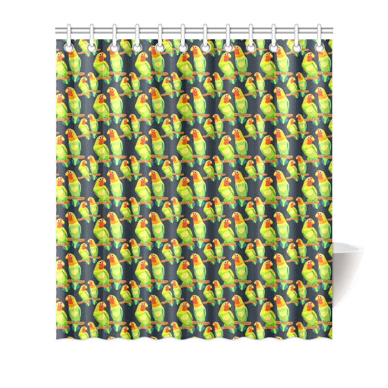 Lovebird Pattern Print Design 01 Shower Curtain