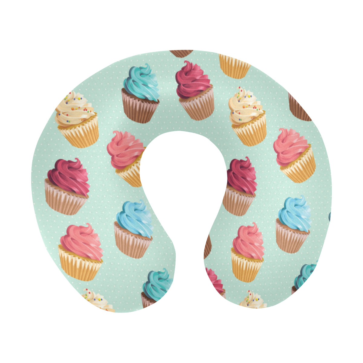 Cupcake Pattern Print Design 01 U-Shaped Travel Neck Pillow
