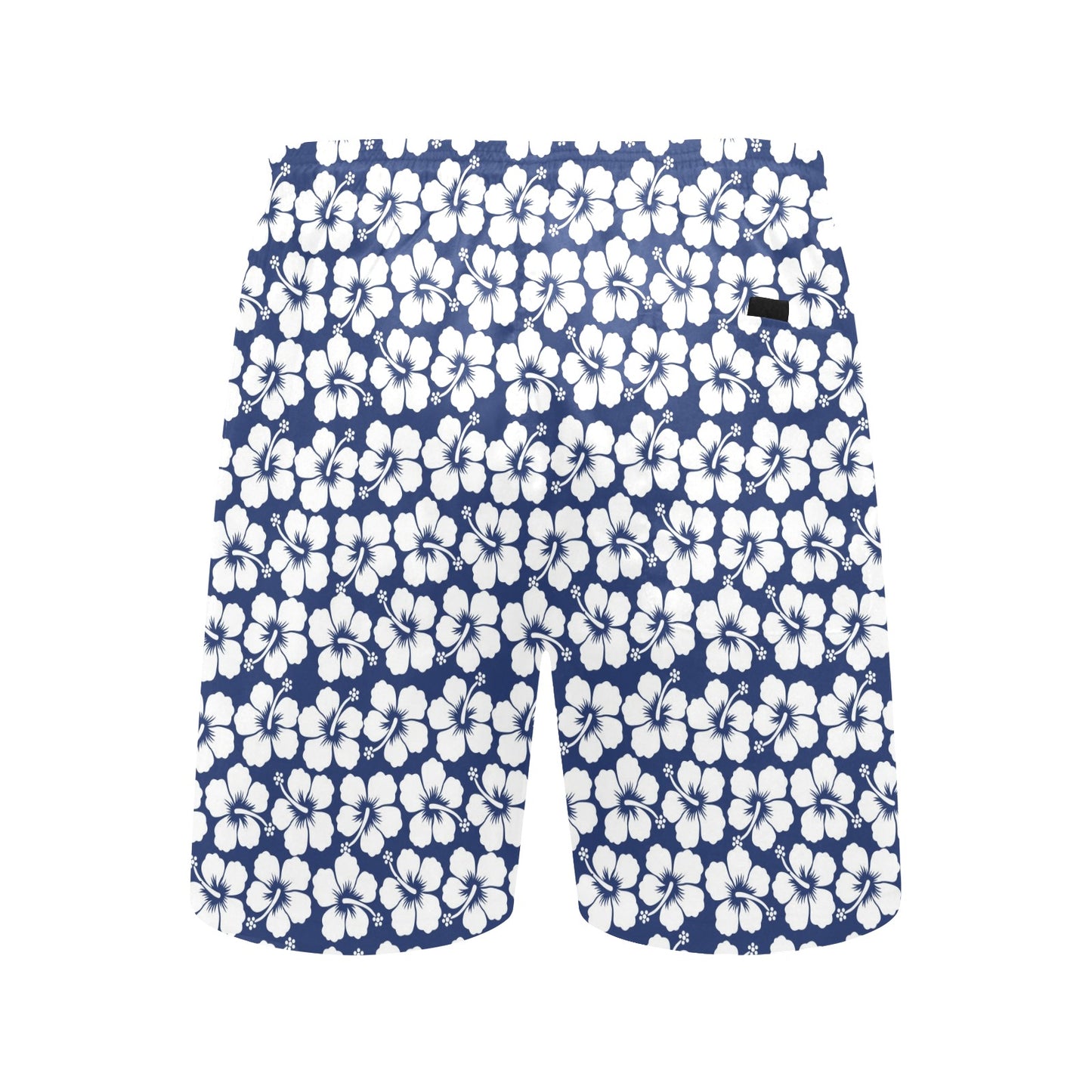 Hibiscus Blue Hawaiian Flower Pattern Men's Swim Trunks Beach Shorts