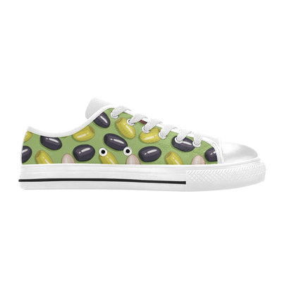 Olive Print Design LKS301 Women's White Low Top Shoes