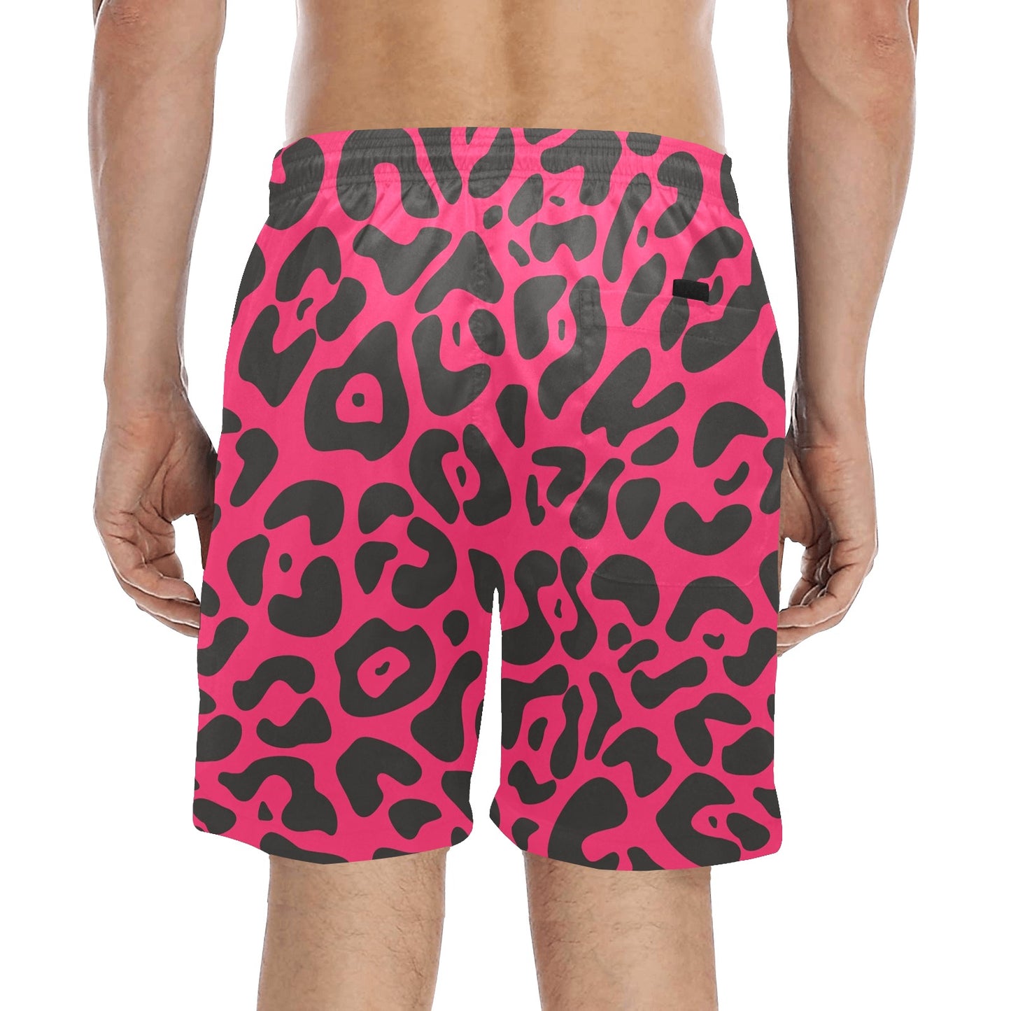 Cheetah Pink Print Pattern Men's Swim Trunks Beach Shorts