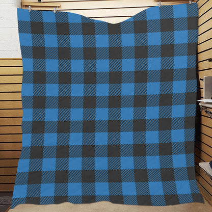 Buffalo check Blue Pattern Print Design 03 Premium Quilt