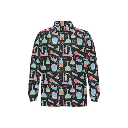 Chemical Pattern Print Design 06 Long Sleeve Polo Shirt For Men's