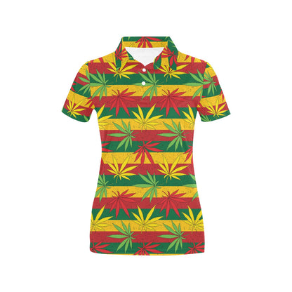 Rasta Pattern Print Design A03 Women's Polo Shirt