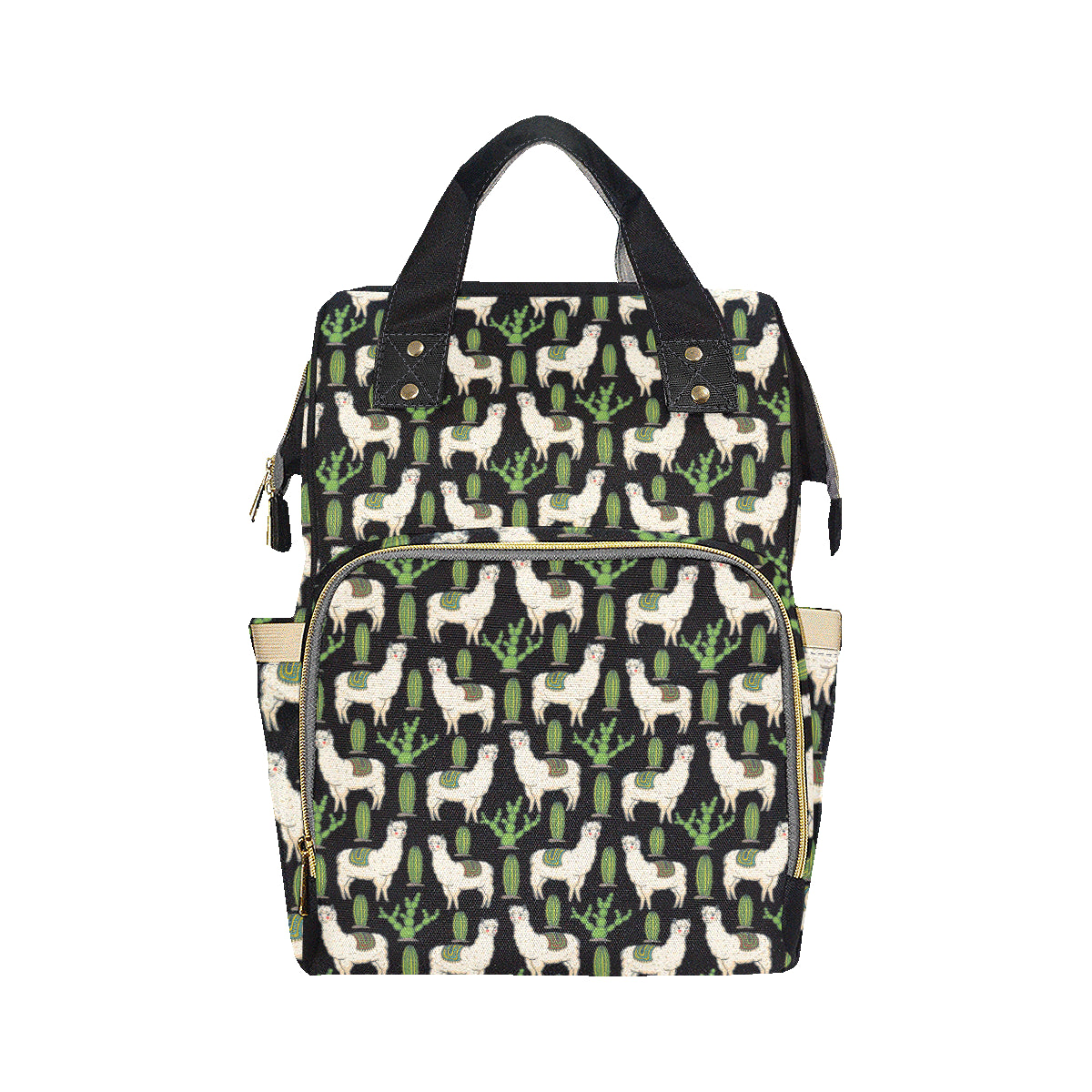 Llama Cactus Pattern Print Design 011 Diaper Bag Backpack