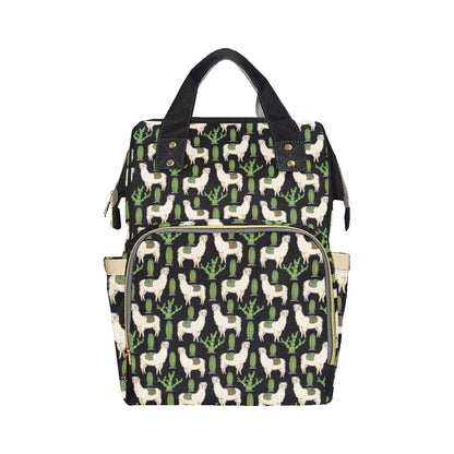Llama Cactus Pattern Print Design 011 Diaper Bag Backpack