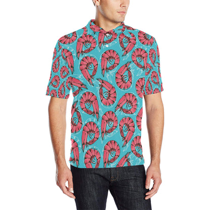 Prawn Pattern Print Design 01 Men Polo Shirt