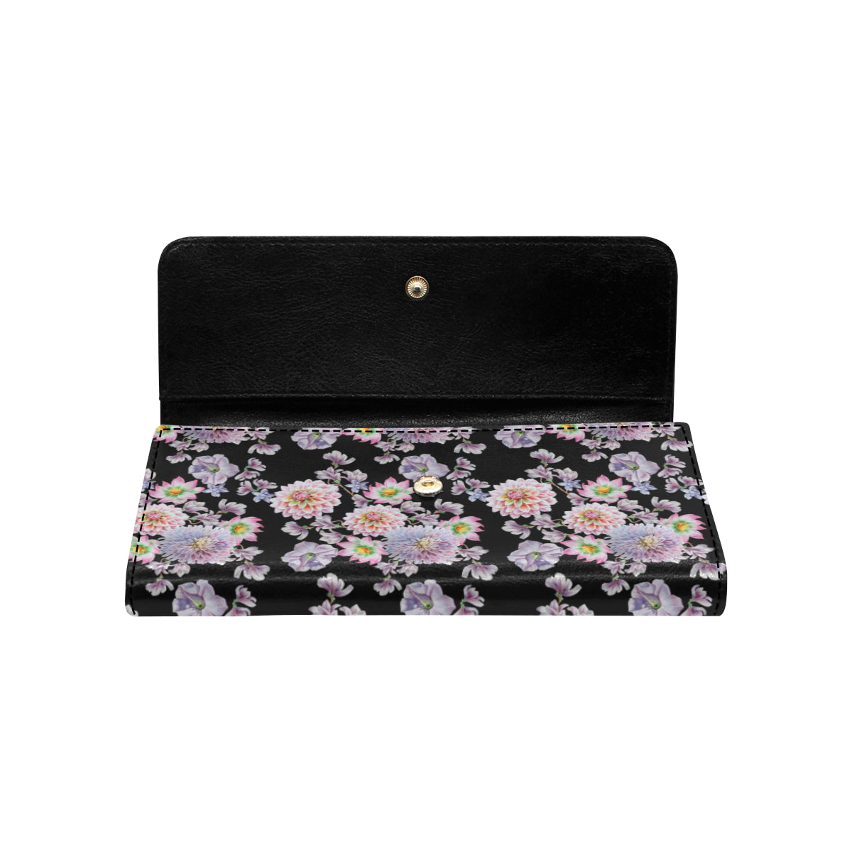 Dahlia Pattern Print Design DH012 Women's Trifold Wallet
