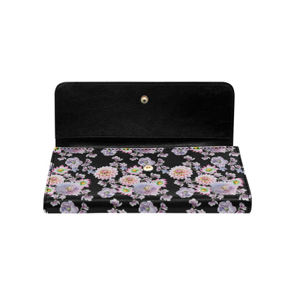 Dahlia Pattern Print Design DH012 Women's Trifold Wallet