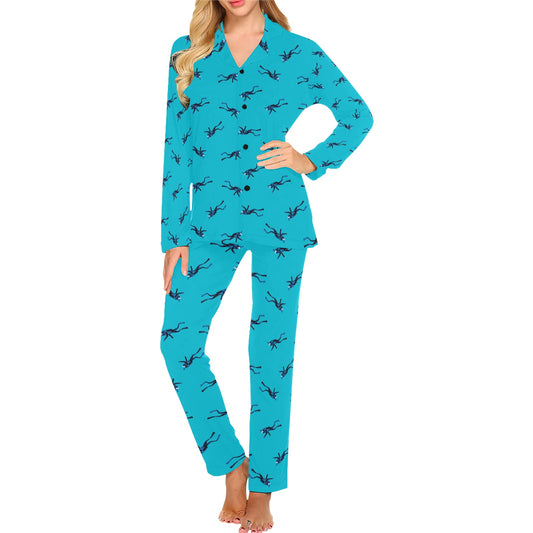 Scuba Driver Print Design LKS304 Women's Long Pajama Set