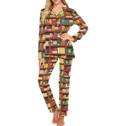 Book Pattern Print Design 06 Women's Long Pajama Set