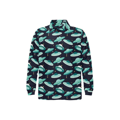 UFO Print Design LKS304 Long Sleeve Polo Shirt For Men's