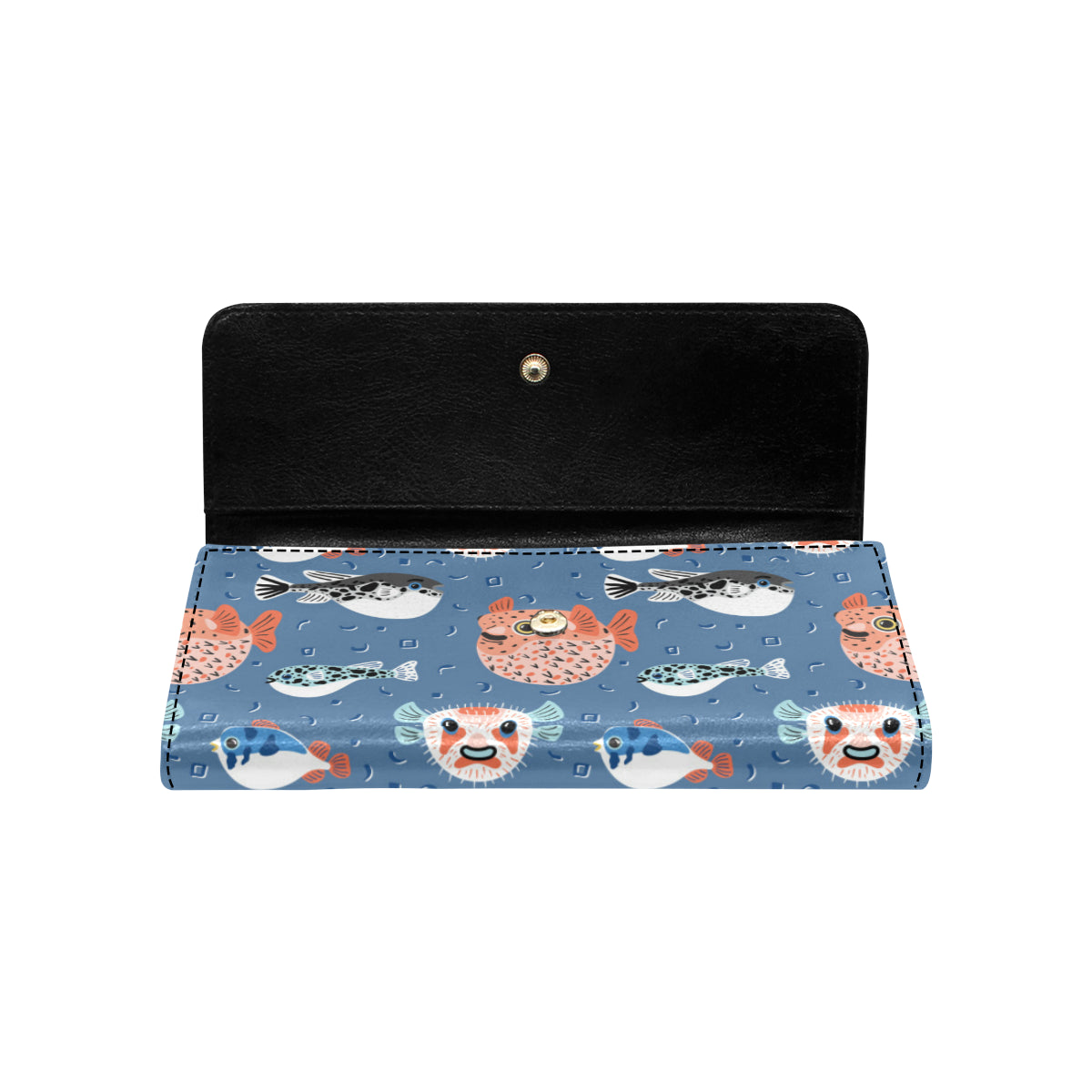 Fugu Pattern Print Design 02 Women's Trifold Wallet
