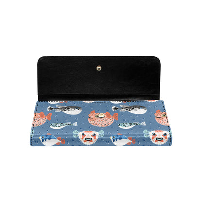 Fugu Pattern Print Design 02 Women's Trifold Wallet