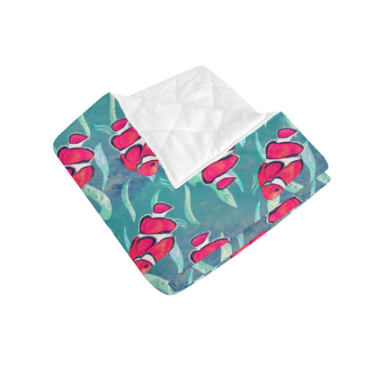 Clownfish Pattern Print Design 02 Premium Quilt