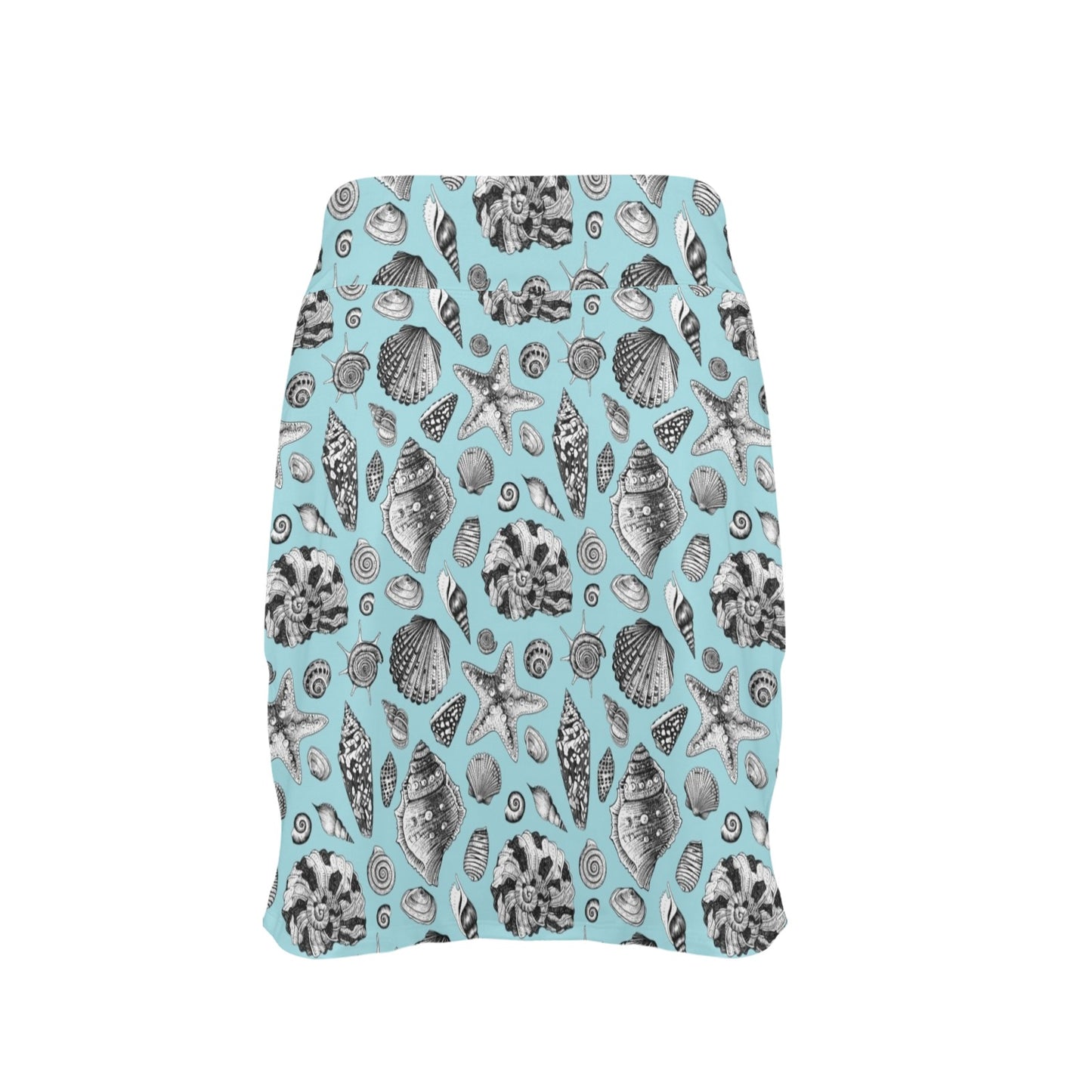Seashell Beach Print Design LKS302 17" Golf & Pickleball Skort with Pockets