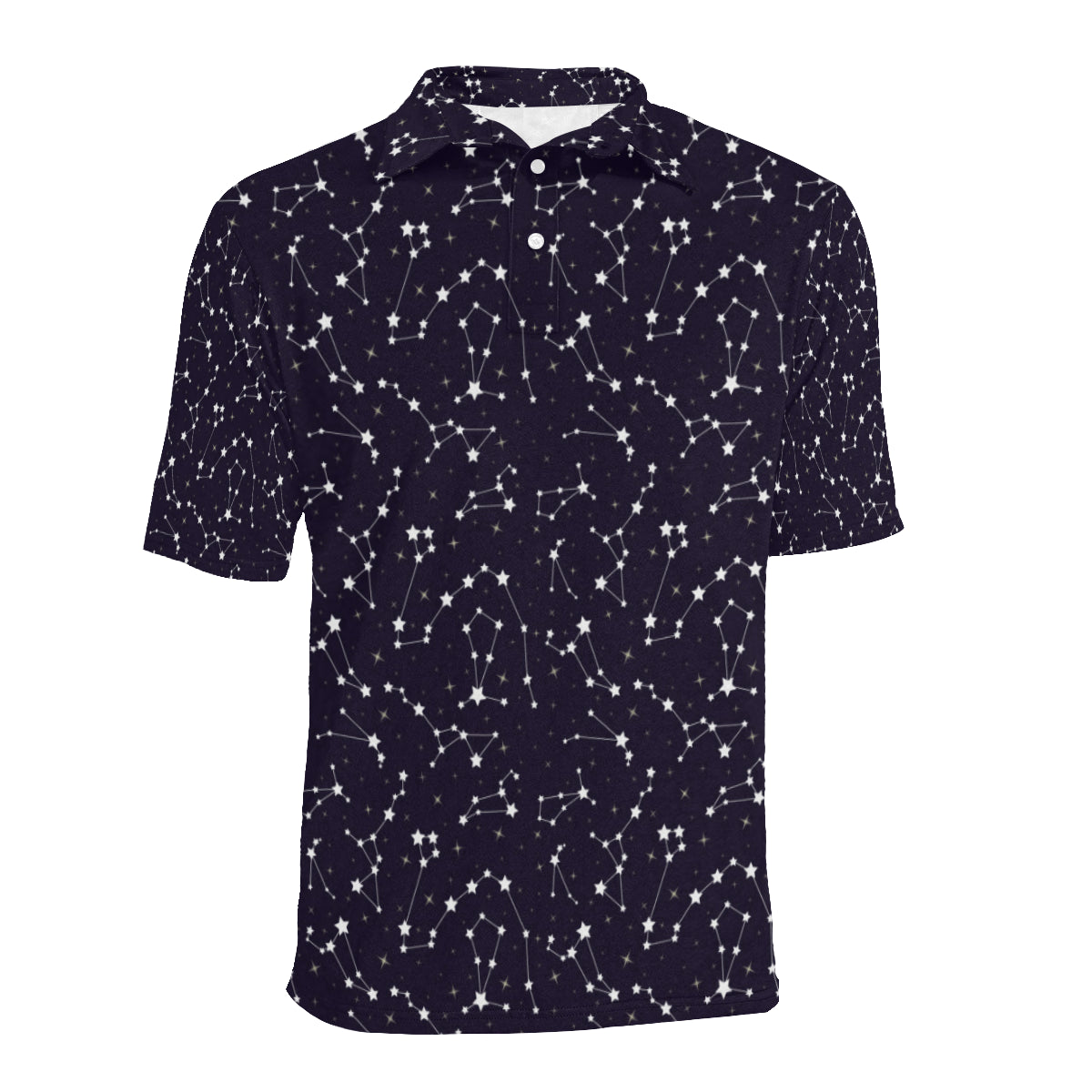 Zodiac Star Pattern Design Print Men Polo Shirt