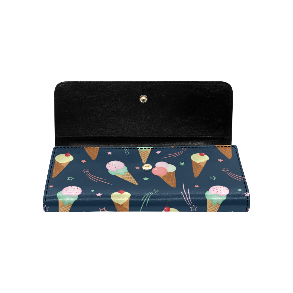 Ice Cream Pattern Print Design 04 Women's Trifold Wallet