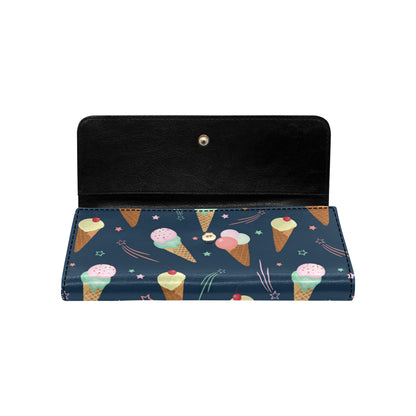 Ice Cream Pattern Print Design 04 Women's Trifold Wallet