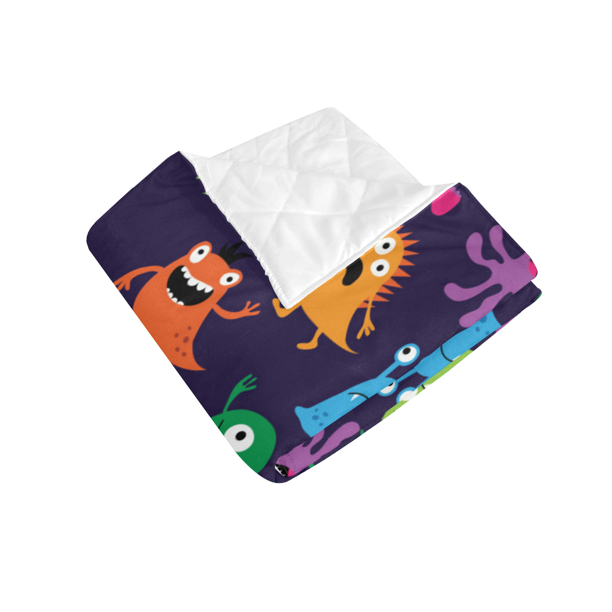Monster Cartoon Pattern Print Design 02 Premium Quilt