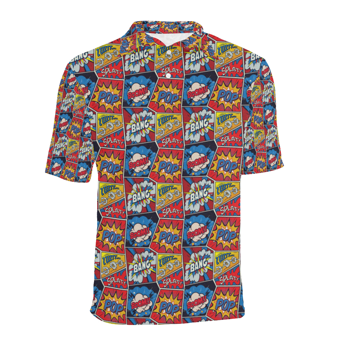 Comic Book Pattern Print Design 03 Men Polo Shirt