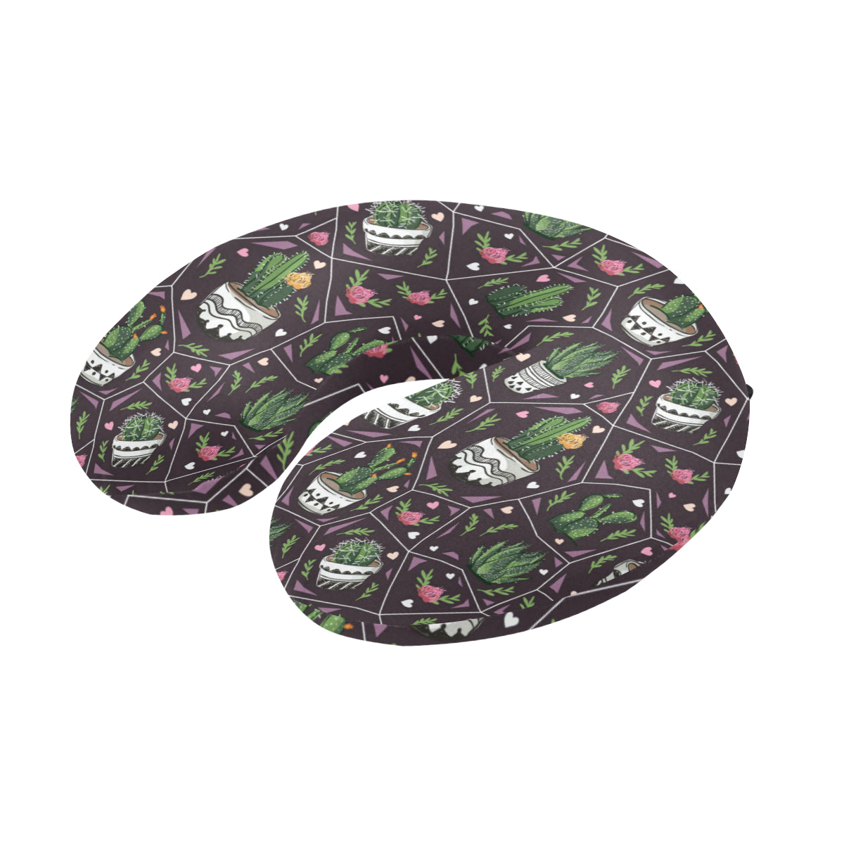 Cactus Pattern Print Design 03 U-Shaped Travel Neck Pillow