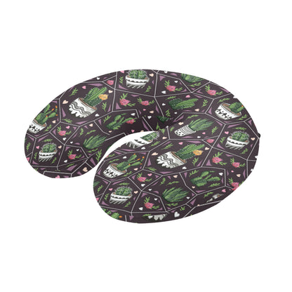 Cactus Pattern Print Design 03 U-Shaped Travel Neck Pillow