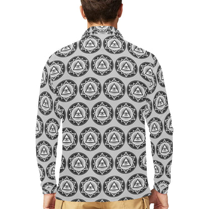 Third Eye Print Design LKS301 Long Sleeve Polo Shirt For Men's