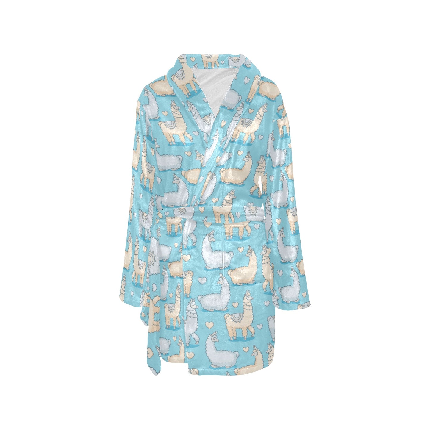 Alpaca Pattern Print Design 06 Women's Fleece Robe