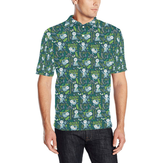 Sloth Print Design LKS304 Men Polo Shirt