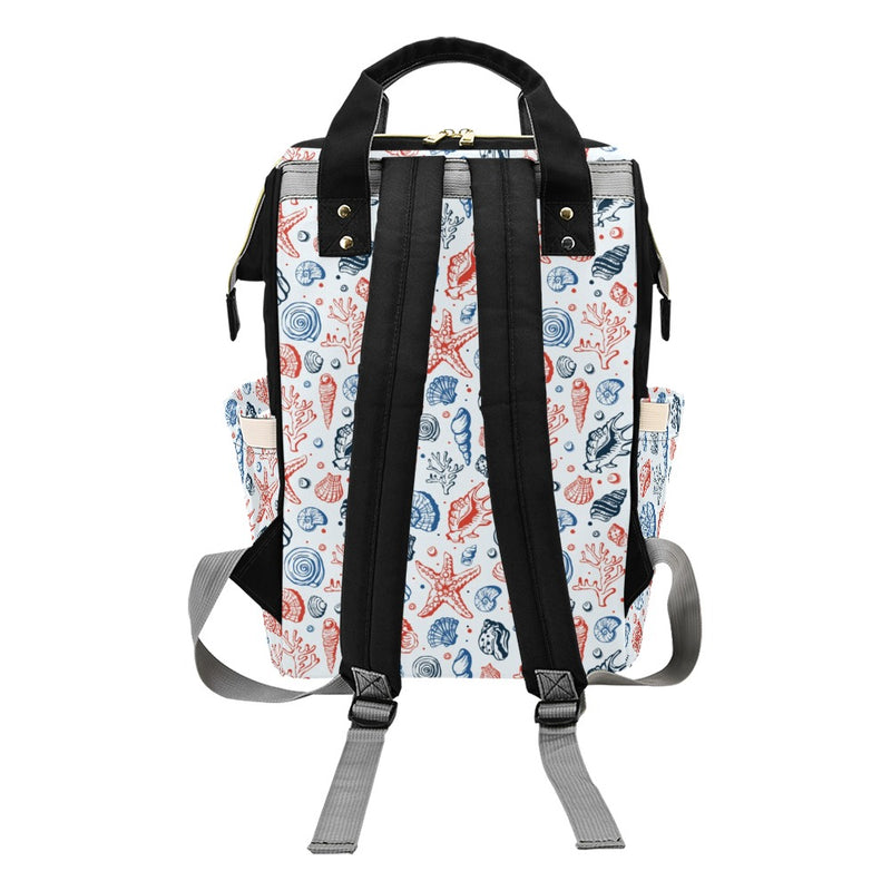 Seashell Print Design LKS307 Diaper Bag Backpack