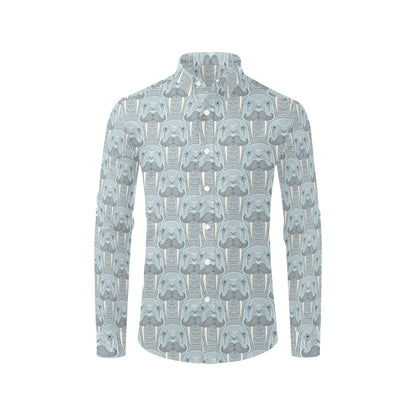 Walrus Print Design LKS402 Men's Long Sleeve Dress Shirt