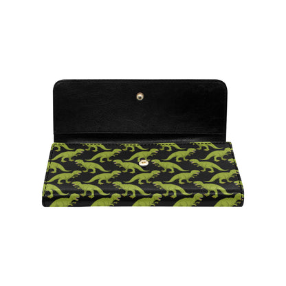 T Rex Pattern Print Design A02 Women's Trifold Wallet