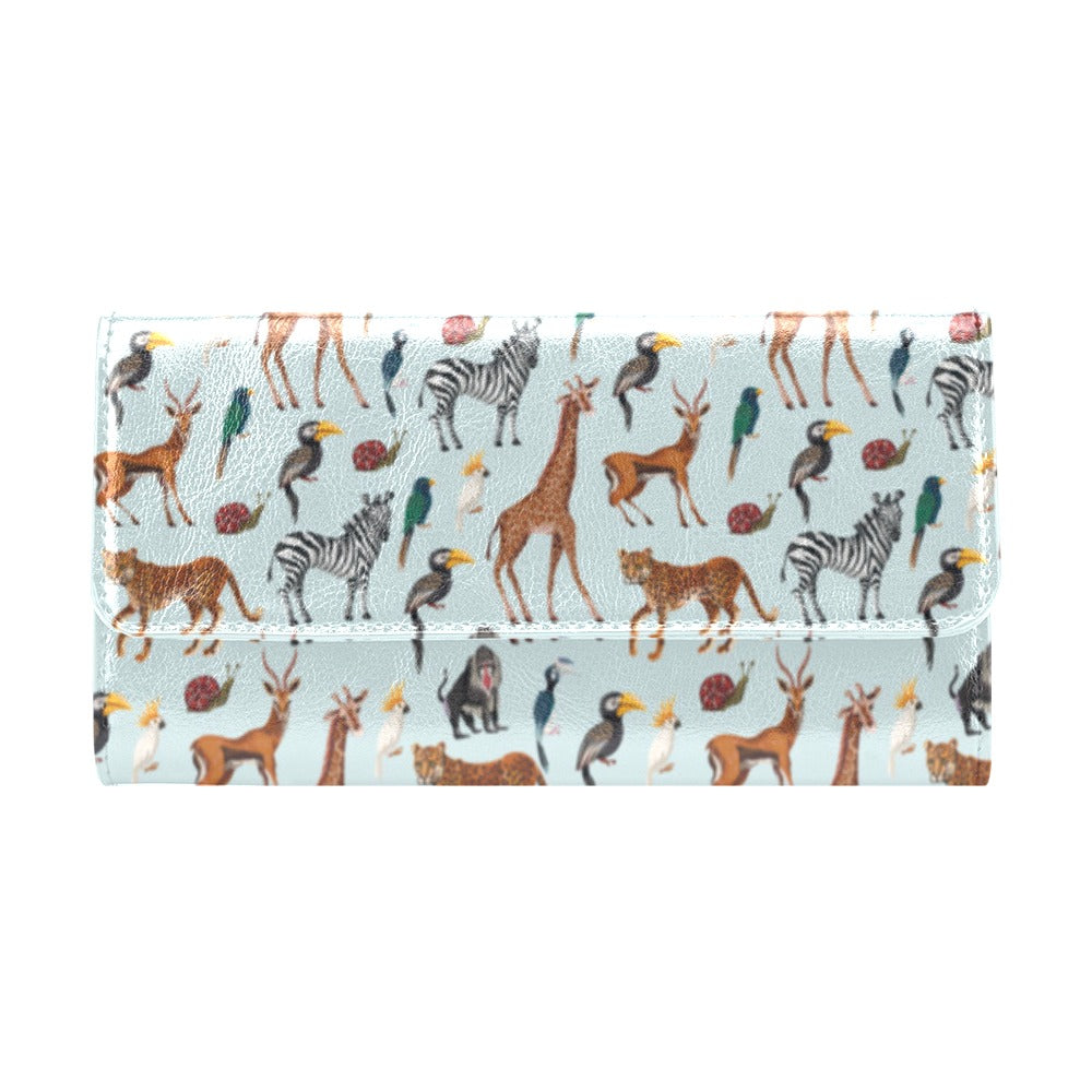 Safari Animal Print Design LKS306 Women's Trifold Wallet