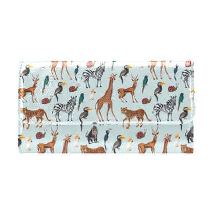 Safari Animal Print Design LKS306 Women's Trifold Wallet