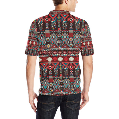 Tribal Aztec Indians native american Men Polo Shirt