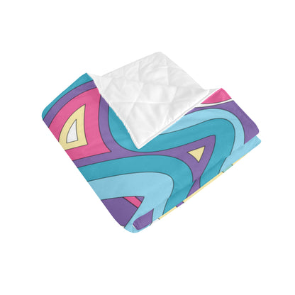 Funky Retro Pattern Print Design A01 Premium Quilt