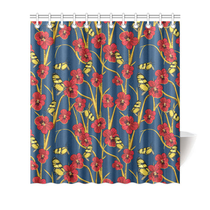 Pansy Pattern Print Design A01 Shower Curtain