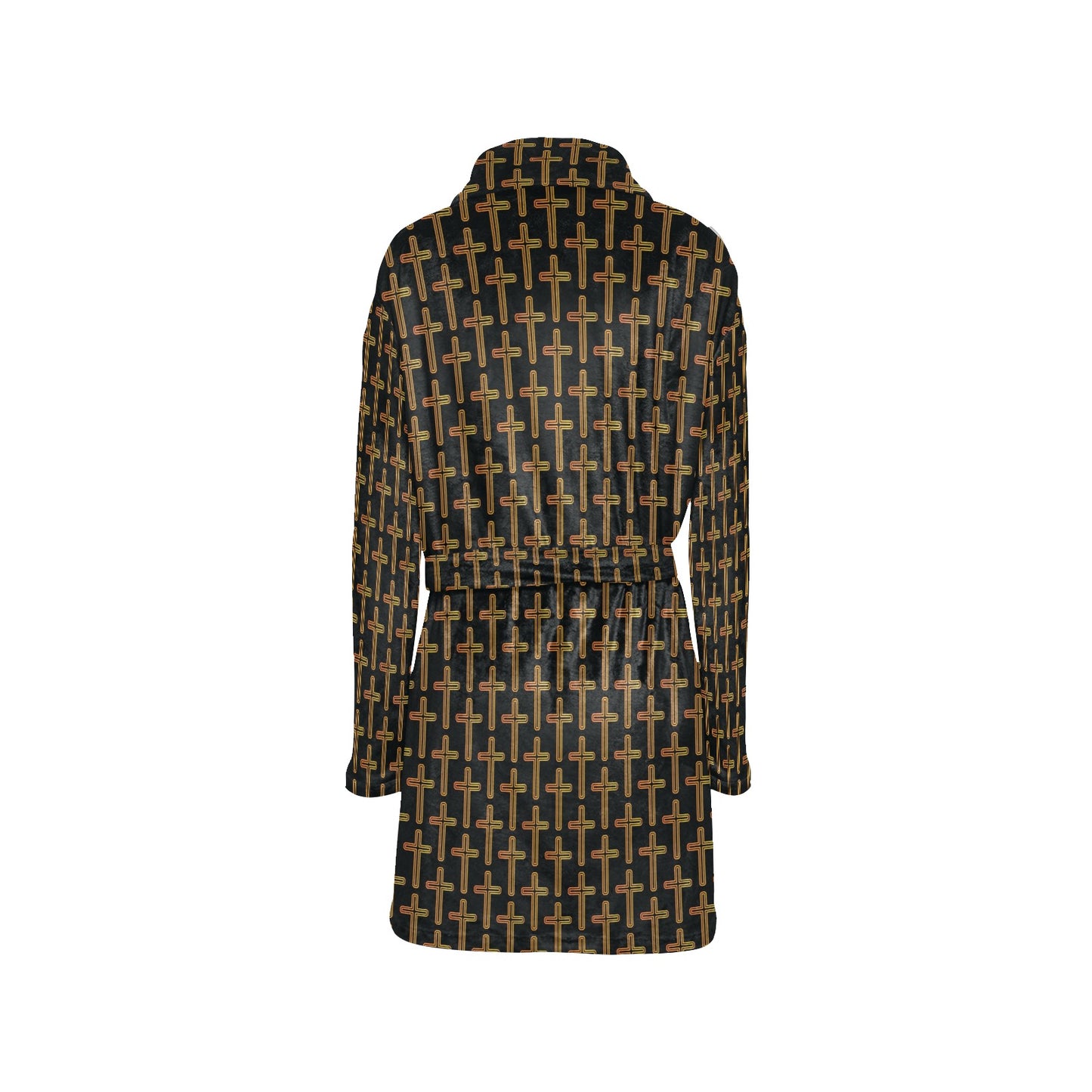 Cross Pattern Print Design 02 Women's Fleece Robe
