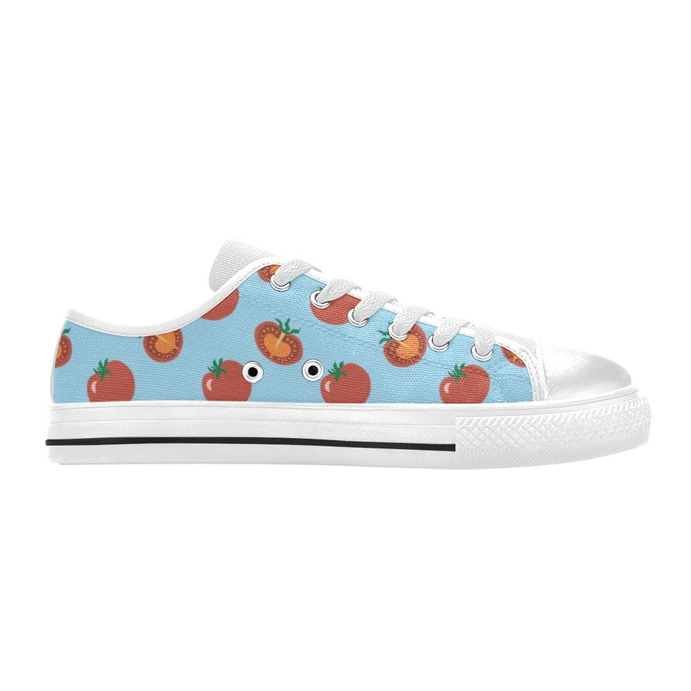 Tomato Print Design LKS304 Women's White Low Top Shoes