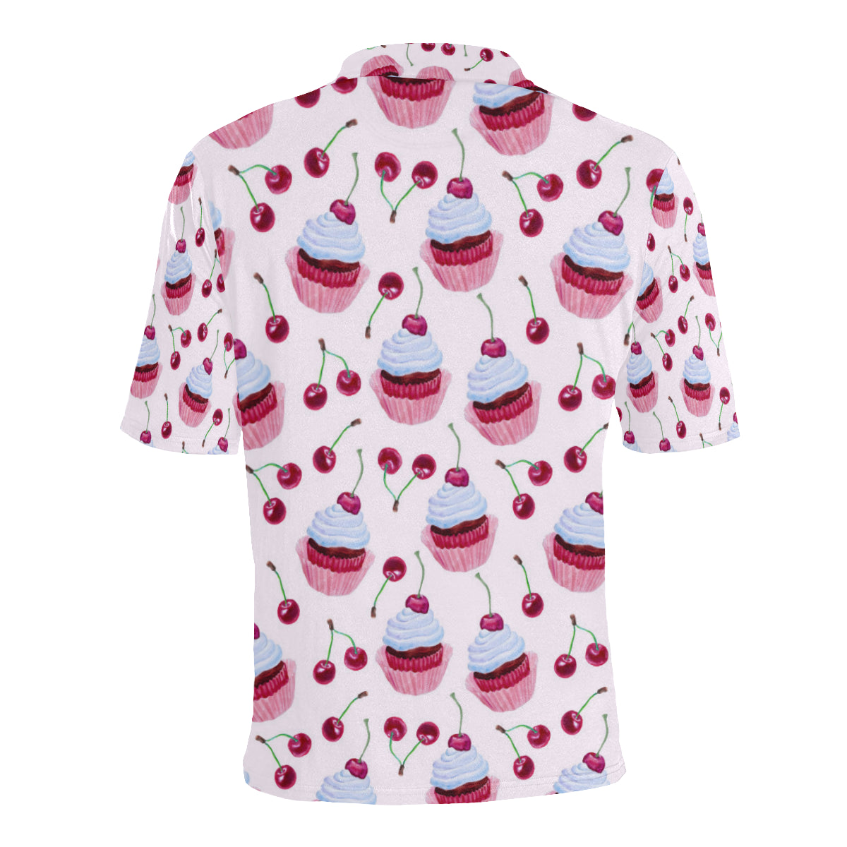 Cherry Cupcake Pink Pattern Men Polo Shirt