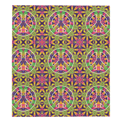Peace Sign Pattern Print Design A04 Premium Quilt