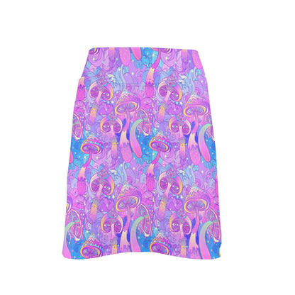 Psychedelic Trippy Mushroom Print 17" Golf & Pickleball Skort with Pockets