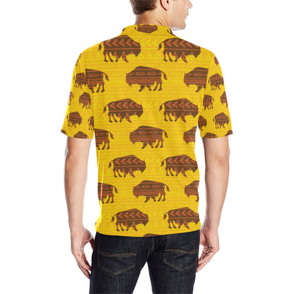 Bison Native Pattern Print Design 01 Men Polo Shirt