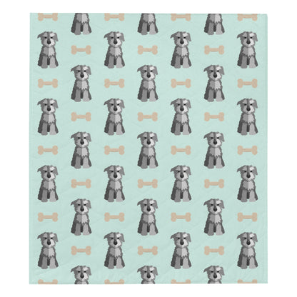 Schnauzers Pattern Print Design A03 Premium Quilt